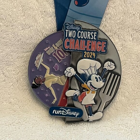Run Disney 2024 Wine & Dine Two Course Challenge Medal Mickey Remy Tiana - Picture 3 of 6